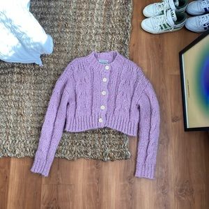 URBAN OUTFITTERS Cameron cropped cable knit cardigan